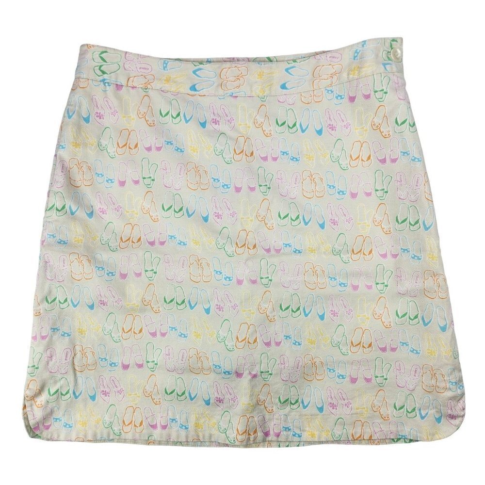 EP Pro Stretch Cotton Golf Skort Skirt Size 6 Multicolor‎ Shoe Pattern